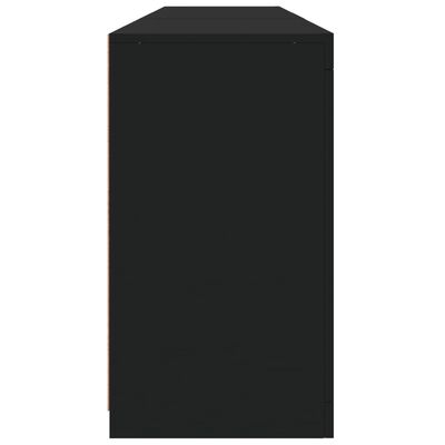 vidaXL Komoda z LED lučkami črna 181,5x37x67 cm
