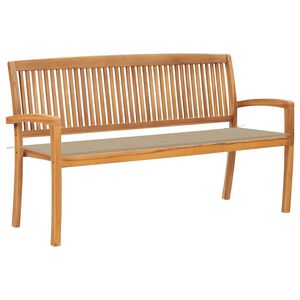 vidaXL Vrtna klop z blazino 159 cm trdna tikovina
