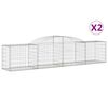 vidaXL Obokana gabionska ko&scaron;ara 2 kosa 300x50x60/80cm pocinkano železo