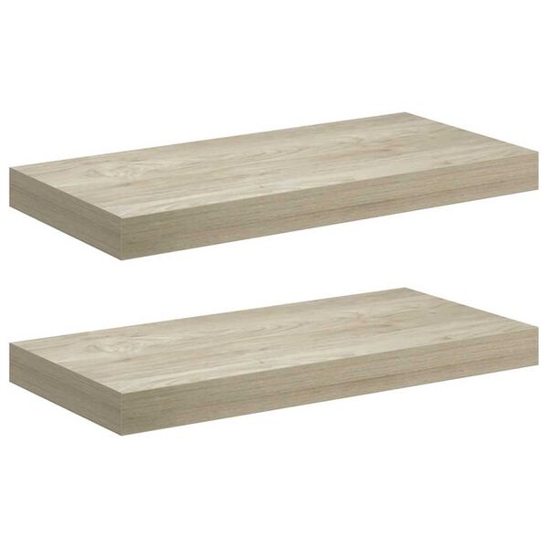 vidaXL Stenske police 2 kosa barva hrasta 50x23x3,8 cm MDF
