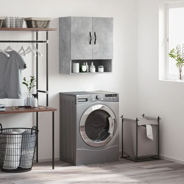 vidaXL Stenska omarica betonsko siva 60x31x70 cm inženirski les