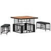 vidaXL Komplet za jedilnico v vrtu z blazino 3 pcs Črna in siva