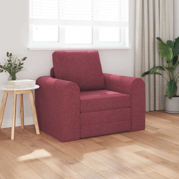 vidaXL Sofa postelja Vinorodna rdeča 98 x 71 x 83 cm blago