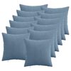 vidaXL Prevleka za blazino 12 kos HEERLEN Modra 40 x 40 cm korduroy