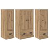 vidaXL Visok predalnik 3 pcs Umetni hrast 132 x 35,5 x 103,5 cm