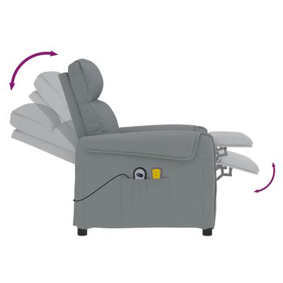 vidaXL Električni masažni stol svetlo sivo blago