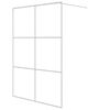 vidaXL Pregrada za tu&scaron; bela 140x195 cm prozorno ESG steklo