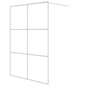 vidaXL Pregrada za tu&scaron; bela 140x195 cm prozorno ESG steklo