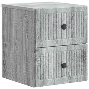 vidaXL Stenski nočni omarici Siva Sonoma 33 x 34,5 x 40 cm