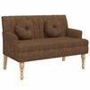 vidaXL Klop z naslonom rjava 113x64,5x75,5 cm umetno semi&scaron; usnje