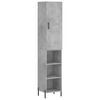 vidaXL Visoka omara betonsko siva 34,5x34x180 cm inženirski les