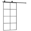 vidaXL Drsna vrata z opremo 102,5x205 cm ESG steklo in aluminij