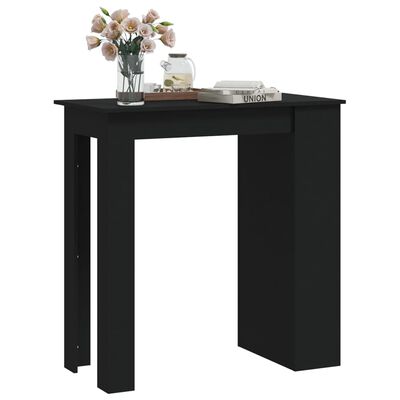 vidaXL Barska miza s policami črna 102x50x103,5 cm iverna plošča
