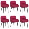 vidaXL Jedilni stoli 6 pcs Žamet Vinorodna rdeča 59 x 59,5 x 90 cm