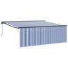 vidaXL Vlečna tenda Modra in bela 400 &times; 300 cm Poliester in aluminij