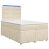 vidaXL Postelja boxspring z vzmetnico Krem 120 x 190 cm Blago