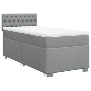 vidaXL Box spring postelja z vzmetnico svetlo siva 80x200 cm blago