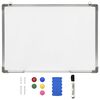 vidaXL Magnetna pi&scaron;i-bri&scaron;i tabla bela 70x50 cm jeklo