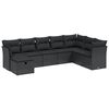 vidaXL Vrtna sedežna garnitura 8-delna z blazinami črn poli ratan