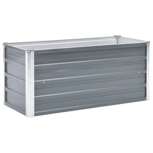 vidaXL Visoka greda iz pocinkanega jekla 100x40x45 cm sive barve