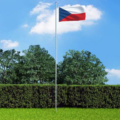 vidaXL Zastava Češke in aluminijast zastavni drog 4 m