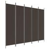 vidaXL Paravan 5-delni rjav 250x200 cm blago