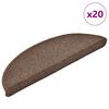 vidaXL Stopni&scaron;čne preproge 20 kosov 56x17x3 cm kavno rjave polkrožne