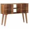 vidaXL Ročno izdelana končna miza Teak rjava 100 x 30 x 75 cm