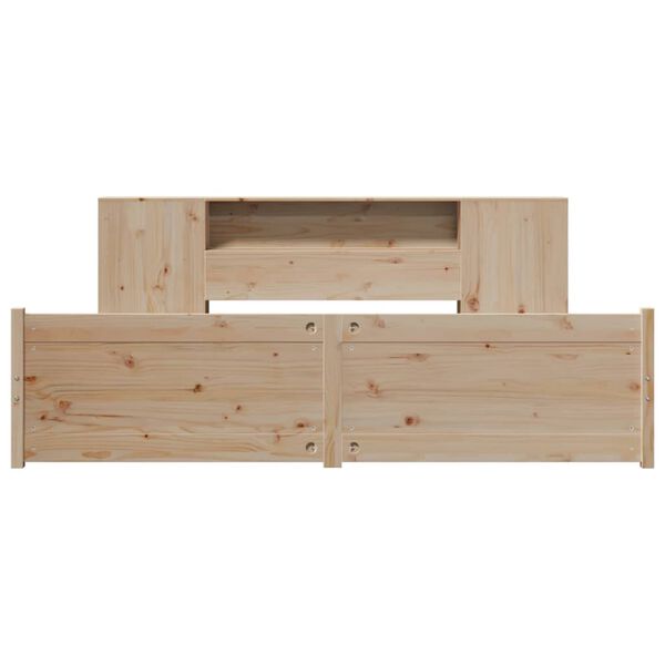 vidaXL Knjižna postelja brez vzmetnice 180x200 cm trdna borovina