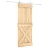 vidaXL Drsna vrata Naravna in bela 80 x 210 cm Masiven borov les
