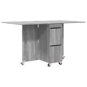 vidaXL Jedilna miza 140 x 80 x 77 cm Inženirski les Siva Sonoma