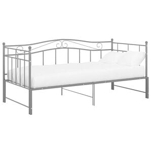 vidaXL Izvlečni posteljni okvir siv iz kovine 90x200 cm