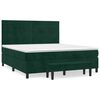 vidaXL Box spring postelja z vzmetnico temno zelena 160x200 cm žamet