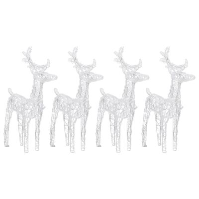 vidaXL Božični severni jeleni 4 kosi moder 160 LED akril