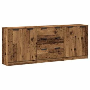 vidaXL Komode 3 kosi starinski les 60x30x70 cm inženirski les