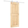 vidaXL Drsna vrata Naravna in bela 80 x 210 cm Masiven borov les