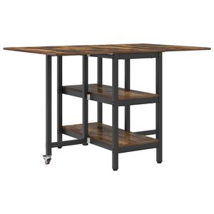 vidaXL Jedilna miza 122 x 80 x 76,5 cm Inženirski les Dimljen hrast