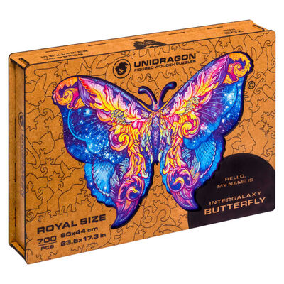 UNIDRAGON Lesena sestavljanka 700-delna Intergalaxy Butterfly 60x44 cm