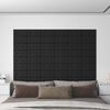 vidaXL Stenska glavna postelja 12 pcs Črna 30 x 15 cm Umjetno usnje