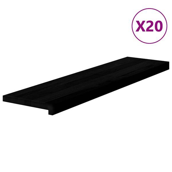 vidaXL Podloge za stopnice 20 kosov rjave 100x25x2 cm trdna hrastovina