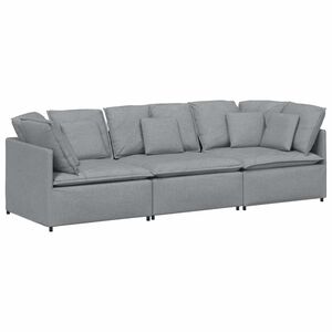vidaXL Modularni kavč z blazinami blago svetlo sivo
