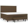 vidaXL Box spring postelja z vzmetnico temno rjava 180x200 cm blago