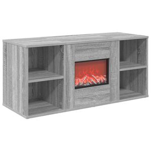 vidaXL Električni kamin Siva Sonoma 100 x 37 x 45,5 cm Inženirski les