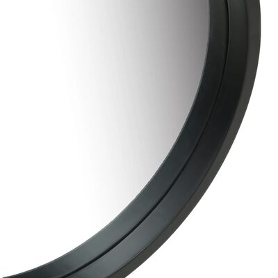 vidaXL Stensko ogledalo s pasom 50 cm črno