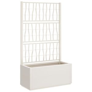 vidaXL Cvetlično korito z oporno mrežo belo 80x36x140 cm PP