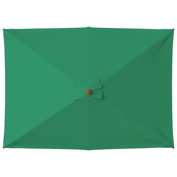 vidaXL Zunanji senčnik z lesenim drogom 150x200 cm zelene barve