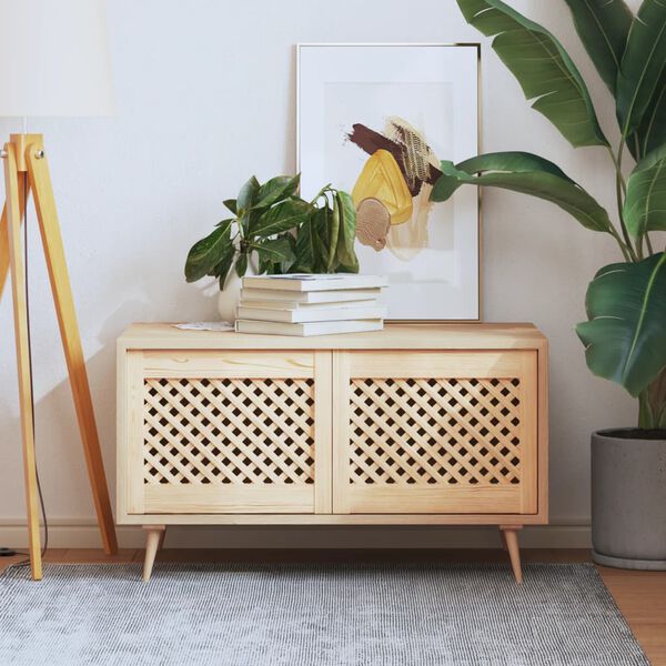 vidaXL Vrata za omarico z mrežico 2 kosa 49,5x39,5 cm trdna borovina