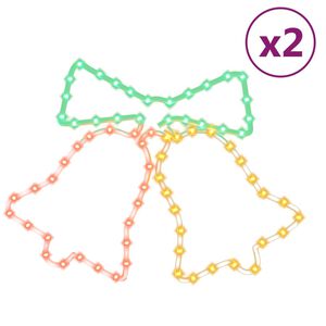 vidaXL Figura božičnega zvonca z 72 LED lučkami 2 kosa 50x56 cm