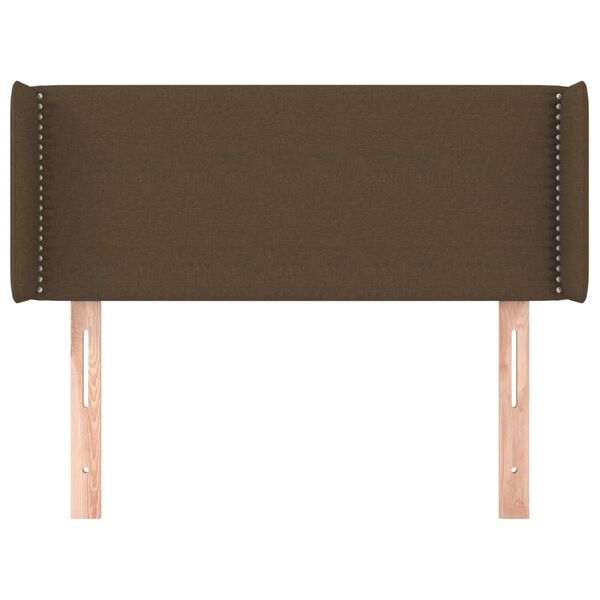 vidaXL Vzglavje z u&scaron;esi temno rjavo 103x16x78/88 cm blago