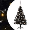 vidaXL Umjetna preddekorirana božićna jelka Črna 150 cm PVC